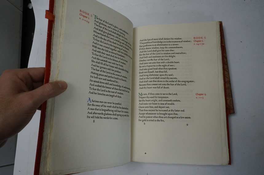 Ecclesiasticus - The Wisdom of Jesus, the Son of Sirach, commonly called Ecclesiasticus. Limited Edition (of 250 copies). printed in red and black, with coloured initial letters by Graily Hewitt (and others); original or